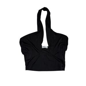 Love J Black Halter Crop Top Women’s Medium
